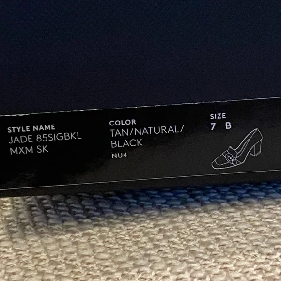 Coach Womens Jade Loafer w Block Heal / Mixed Media / Tan Natural Black / 7 /NWB - Picture 16 of 16